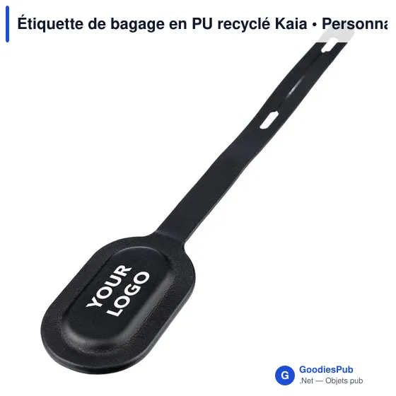 Étiquette de bagage personnalisable en PU recyclé avec logo - Image 3