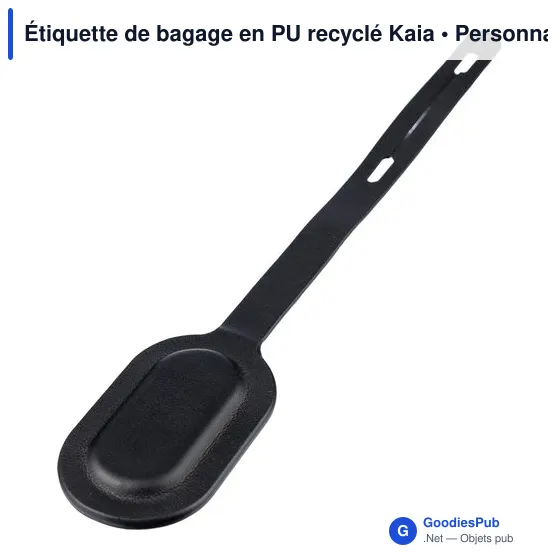 Étiquette de bagage personnalisable en PU recyclé avec logo - Image 4