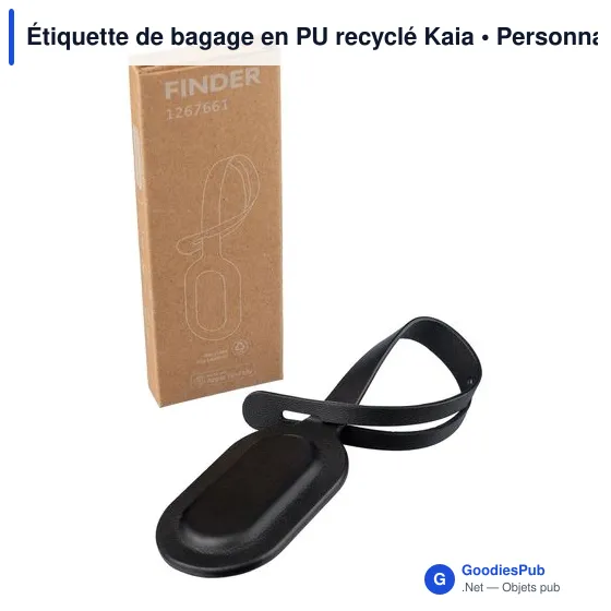 Étiquette de bagage personnalisable en PU recyclé avec logo - Image 5