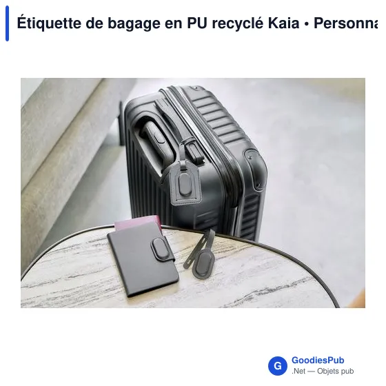 Étiquette de bagage personnalisable en PU recyclé avec logo - Image 6