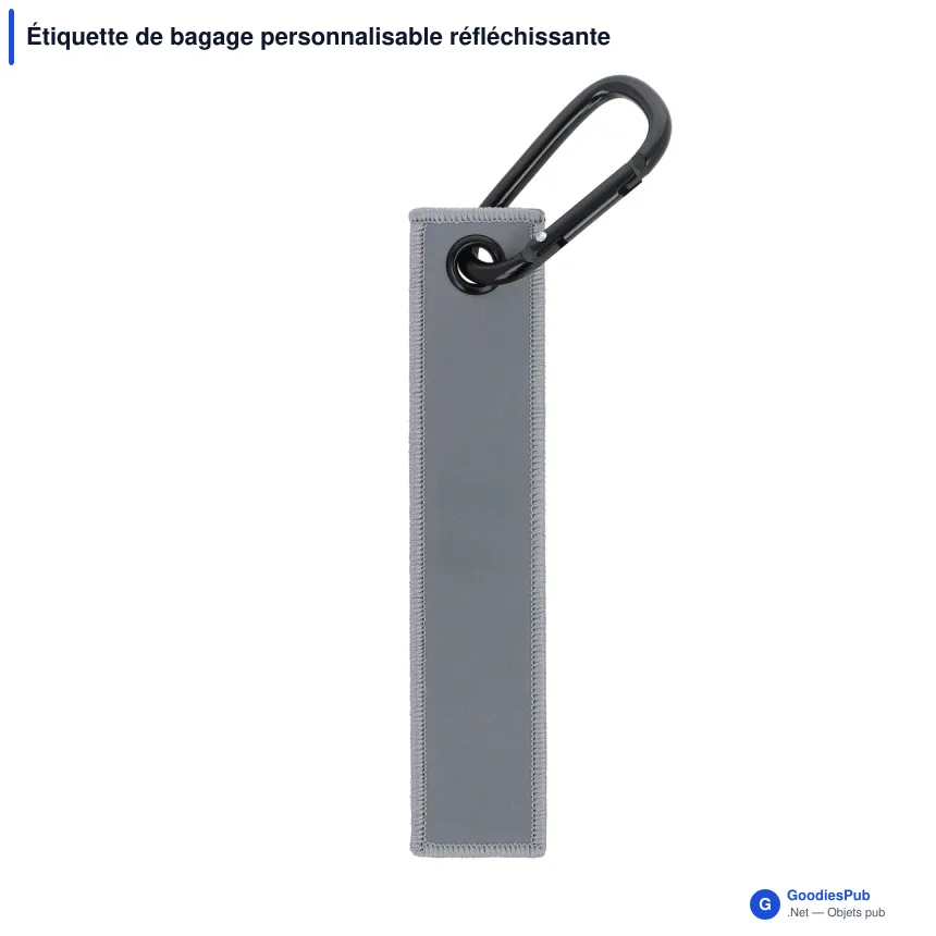 Étiquette de bagage personnalisable réfléchissante 20 x 145 mm avec logo - Reflect - Image 2