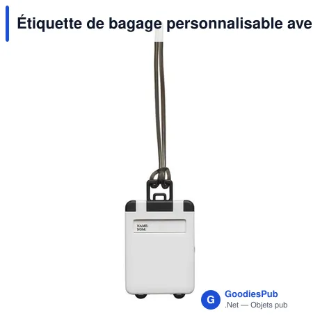 Étiquette de bagage personnalisable avec logo - modèle valise