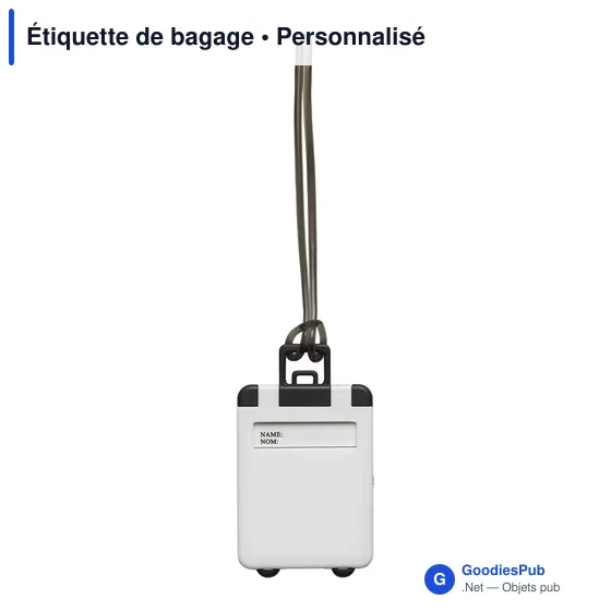 Étiquette de bagage personnalisable avec logo - modèle valise - Image 1