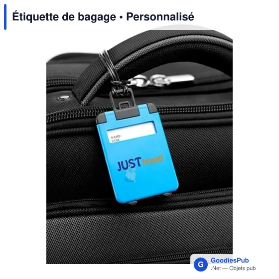 Étiquette de bagage personnalisable avec logo - modèle valise - Image 4