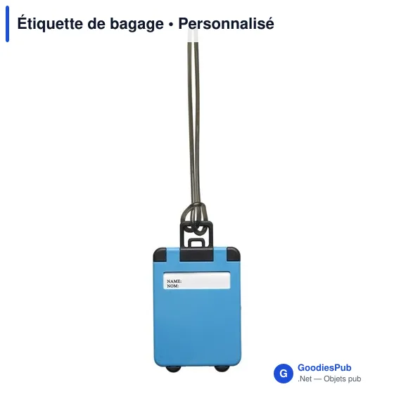 Étiquette de bagage personnalisable avec logo - modèle valise - Image 6