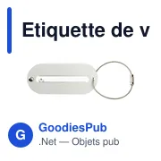 Étiquette de valise personnalisable en aluminium avec logo - Miniature 1
