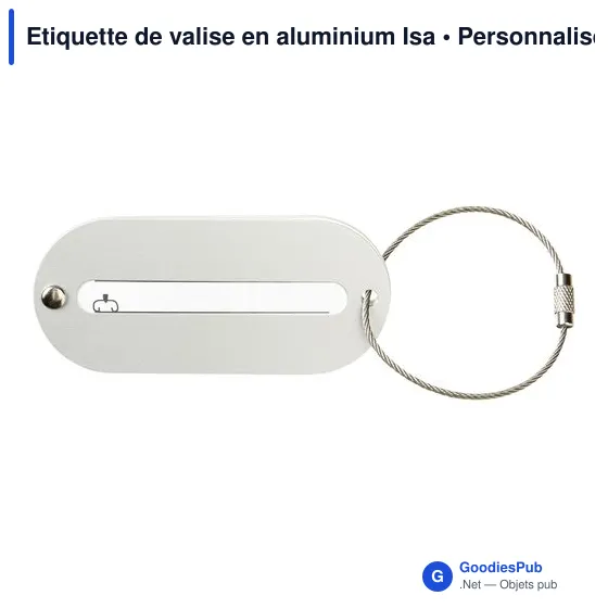 Étiquette de valise personnalisable en aluminium avec logo - Image 1