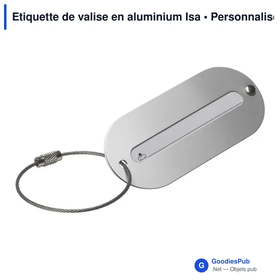 Étiquette de valise personnalisable en aluminium avec logo - Image 3