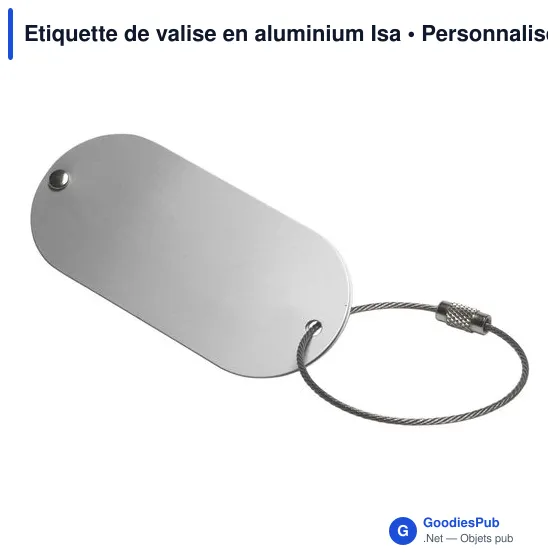 Étiquette de valise personnalisable en aluminium avec logo - Image 4
