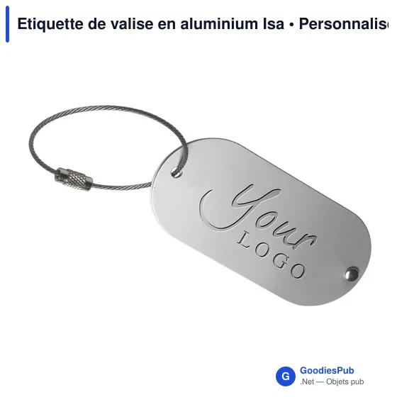 Étiquette de valise personnalisable en aluminium avec logo - Image 5
