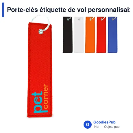 Porte-clés étiquette de vol personnalisable avec logo - Flight Tag