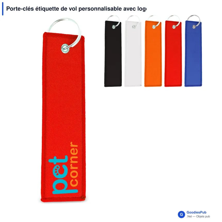 Porte-clés étiquette de vol personnalisable avec logo - Flight Tag - Image 1