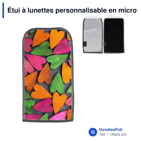 Étui à lunettes personnalisable en microfibre RPET avec logo en sublimation