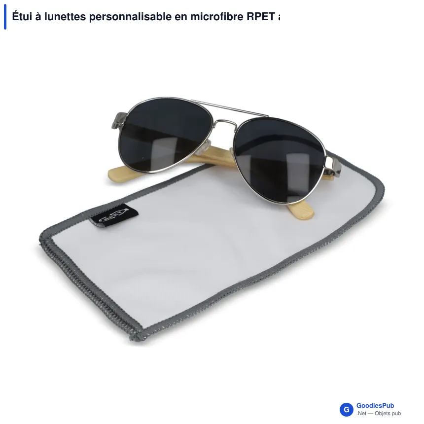 Étui à lunettes personnalisable en microfibre RPET avec logo en sublimation - Image 3