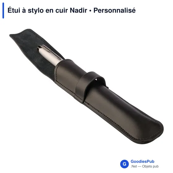 Étui à stylo en cuir personnalisable Nadir avec logo - Image 2