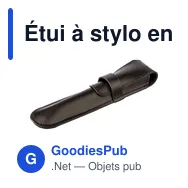 Étui à stylo en cuir personnalisable Nadir avec logo - Miniature 11