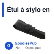 Étui à stylo en cuir personnalisable Nadir avec logo - Miniature 12