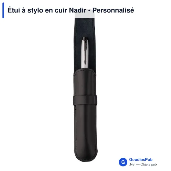 Étui à stylo en cuir personnalisable Nadir avec logo - Image 7