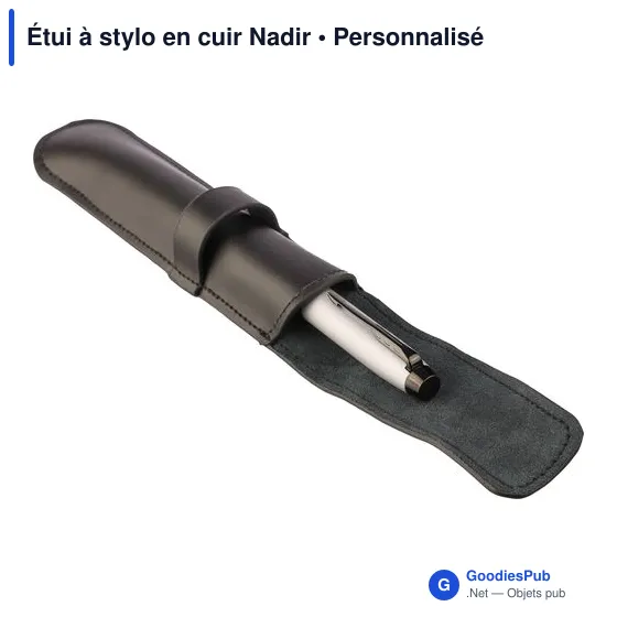 Étui à stylo en cuir personnalisable Nadir avec logo - Image 8