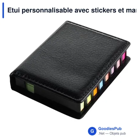 Etui personnalisable avec stickers et marque-pages - Pierceavec logo