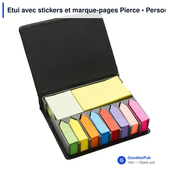 Etui personnalisable avec stickers et marque-pages - Pierceavec logo - Image 2