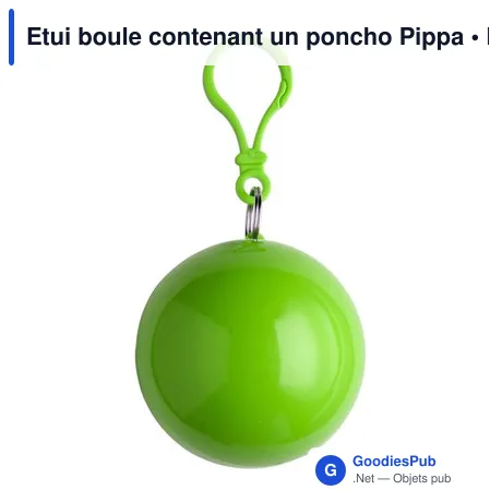 Etui boule contenant un poncho Pippa