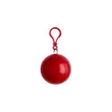 Variante rouge - Etui boule contenant un poncho Pippa