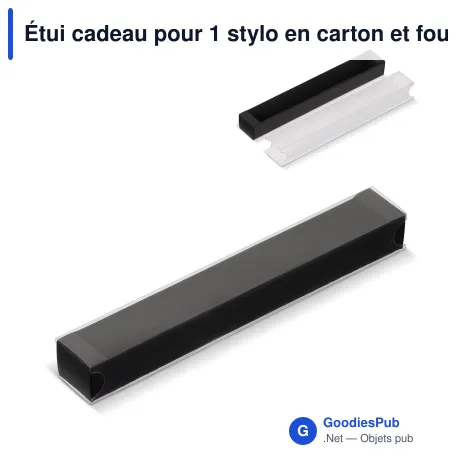 Étui cadeau pour 1 stylo en carton et fourreau PVC pour cadeaux d'entreprise - Fourreau