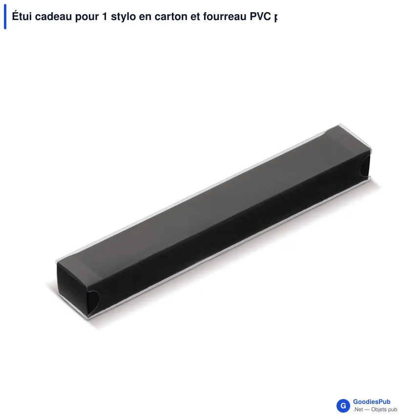 Étui cadeau pour 1 stylo en carton et fourreau PVC pour cadeaux d'entreprise - Fourreau - Image 2