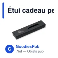 Étui cadeau personnalisable en carton noir pour 1 stylo avec logo - Noir - Miniature 1