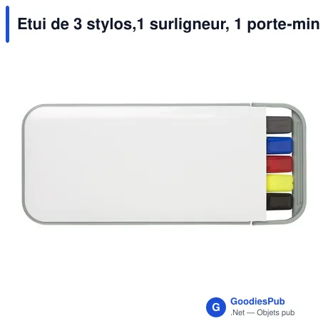 Etui de 3 stylos,1 surligneur, 1 porte-mine Tulisa