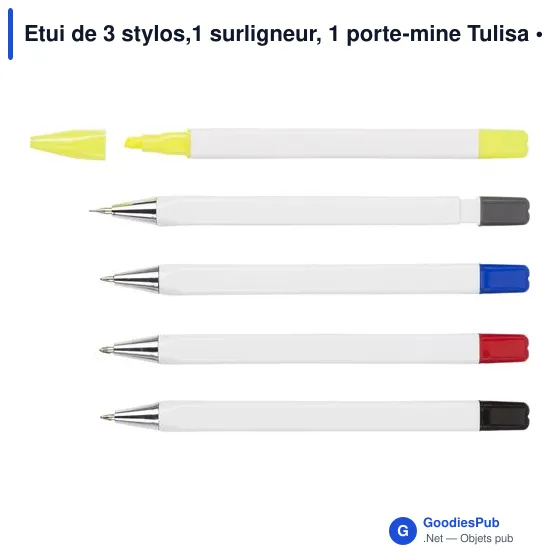 Etui de 3 stylos,1 surligneur, 1 porte-mine Tulisa - Image 2