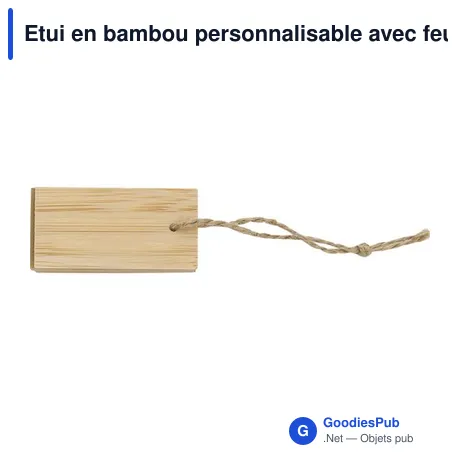 Etui en bambou personnalisable avec feuillets Kingston pour logo