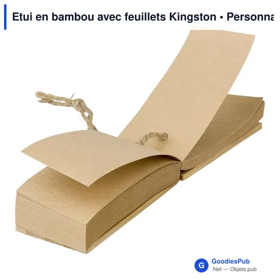 Etui en bambou personnalisable avec feuillets Kingston pour logo - Image 3