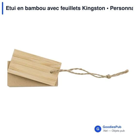 Etui en bambou personnalisable avec feuillets Kingston pour logo - Image 4