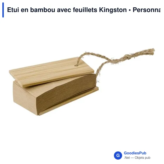 Etui en bambou personnalisable avec feuillets Kingston pour logo - Image 5