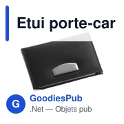 Etui porte-cartes personnalisable en cuir reconstitué avec logo - Miniature 1