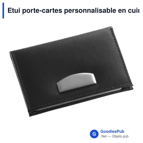 Etui porte-cartes personnalisable en cuir reconstitué avec logo