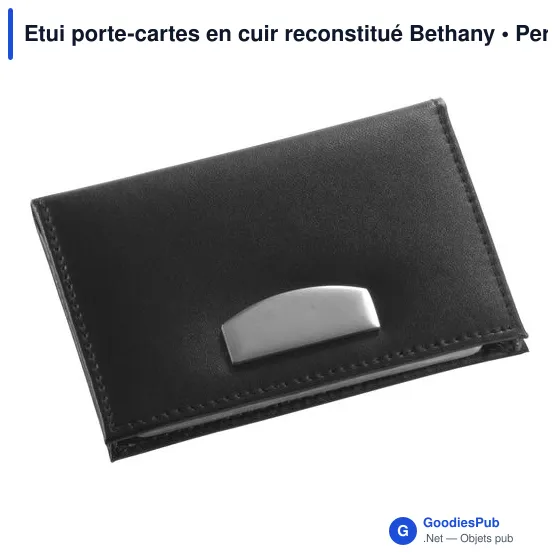 Etui porte-cartes personnalisable en cuir reconstitué avec logo - Image 1