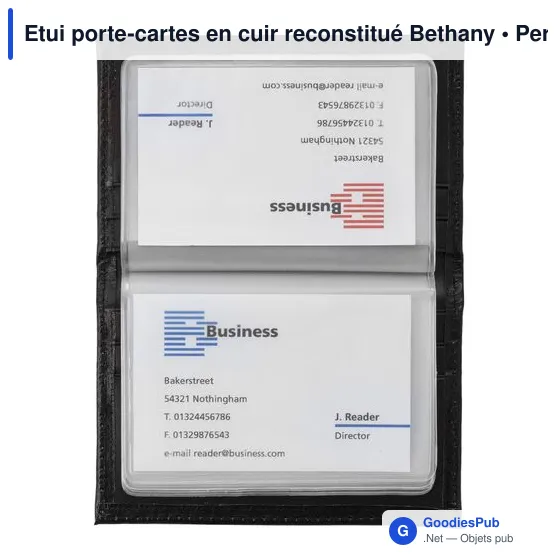 Etui porte-cartes personnalisable en cuir reconstitué avec logo - Image 2