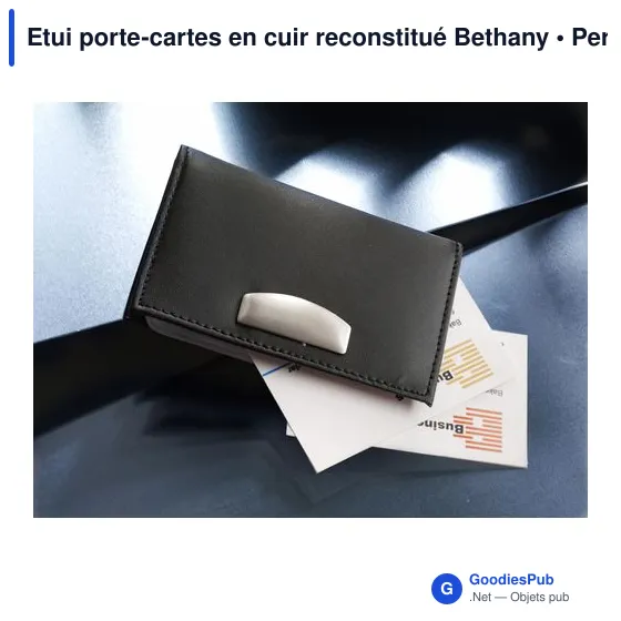 Etui porte-cartes personnalisable en cuir reconstitué avec logo - Image 3
