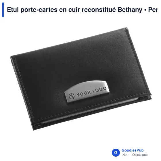 Etui porte-cartes personnalisable en cuir reconstitué avec logo - Image 4