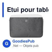 Etui pour tablette personnalisable en polycanvas avec logo - Leander - Miniature 1