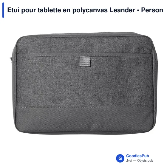 Etui pour tablette personnalisable en polycanvas avec logo - Leander - Image 1