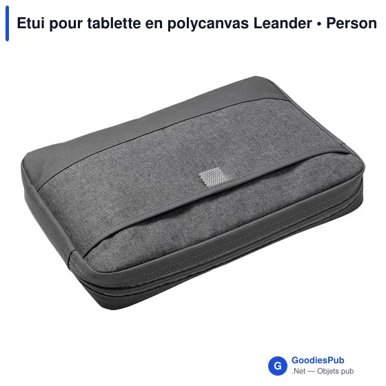 Etui pour tablette personnalisable en polycanvas avec logo - Leander - Image 3