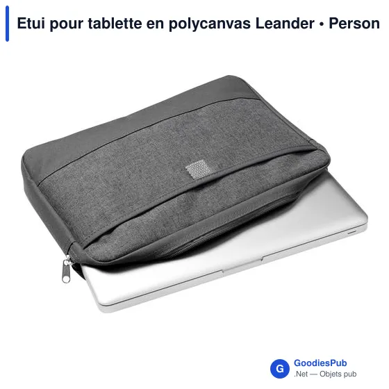 Etui pour tablette personnalisable en polycanvas avec logo - Leander - Image 4