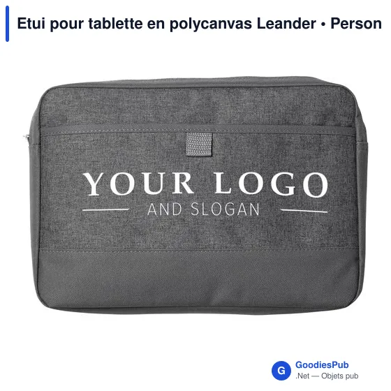 Etui pour tablette personnalisable en polycanvas avec logo - Leander - Image 6