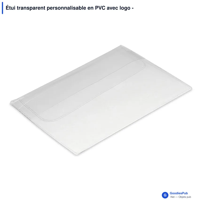 Étui transparent personnalisable en PVC avec logo - Pochette 7 x 10,4 cm - Image 2