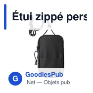 Étui zippé personnalisable en polyester rPET Gracelyn avec logo - Miniature 1