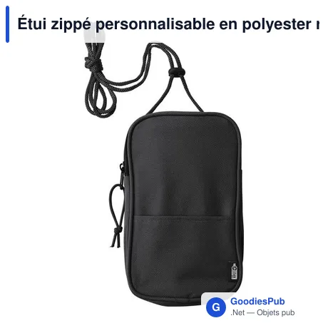 Étui zippé personnalisable en polyester rPET Gracelyn avec logo